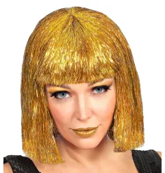 Gold glitzy Vegas wig