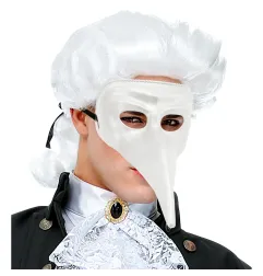 Venetian mask with long nose, white