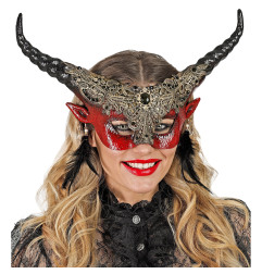 Devil's eye mask with earrings