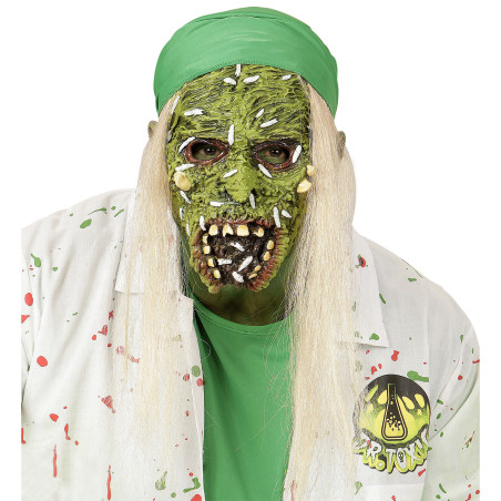 Toxic zombie mask with hair, for kids