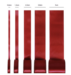 Satin ribbon burgundy red 38mm, 23m