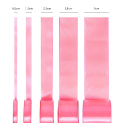 Satin ribbon pink 12mm, 23m