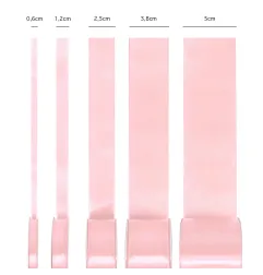 Satin ribbon light pink 38mm, 23m