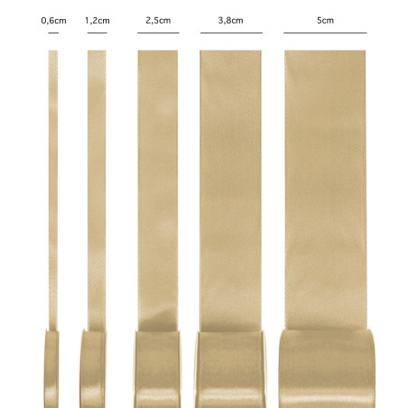 Satin ribbon light brown 25mm, 23m