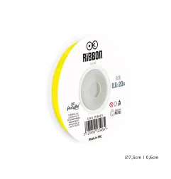 Satin ribbon yellow 6mm, 23m