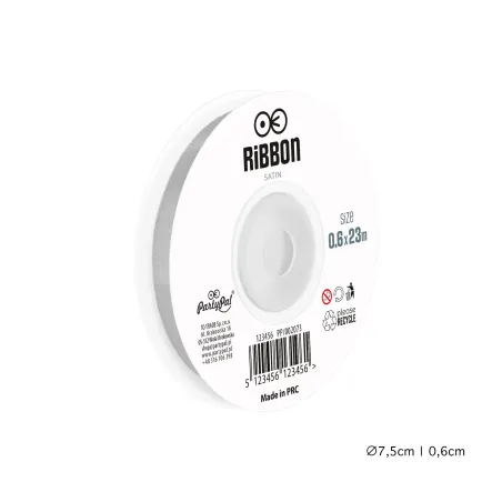 Satin ribbon gray 6mm, 23m