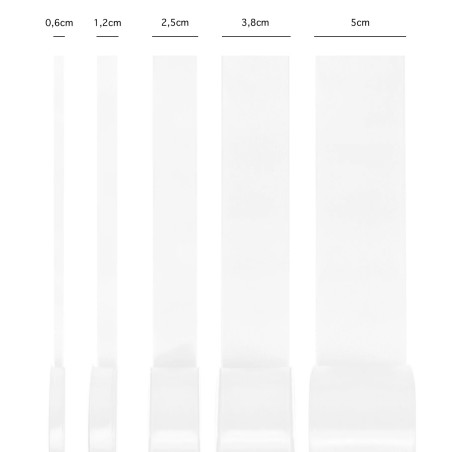 Satīna lente balta 12mm, 23m