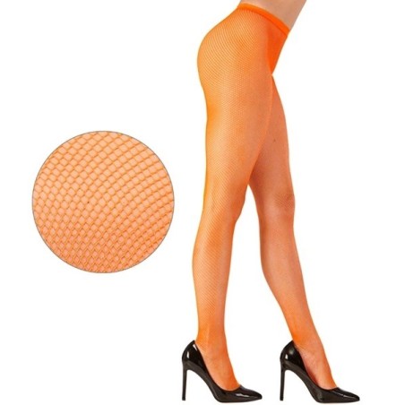 Fishnet tights neon orange UV glow, standard