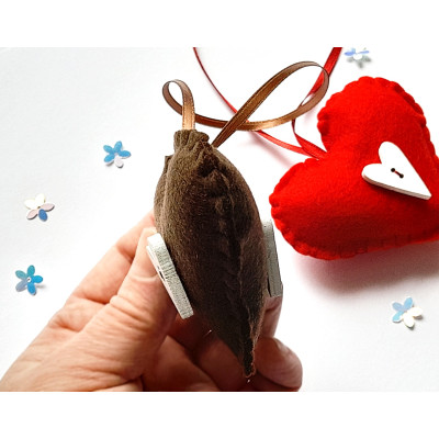 Heart with wooden decoration