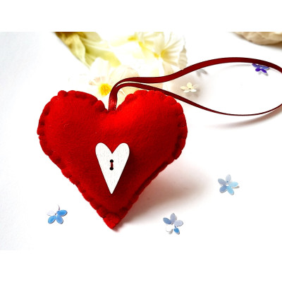 Heart with wooden decoration