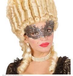Venetian lace eye mask antique silver