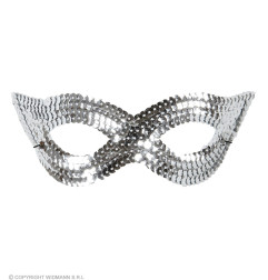 Eye mask silver with sequins