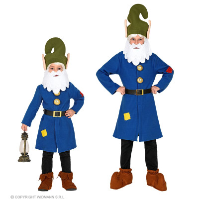 Dwarf costume blue, 104-140 cm