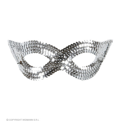 Eye mask silver with sequins