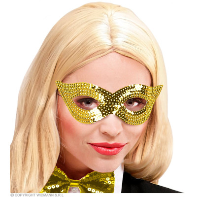 Eye mask gold with sequins