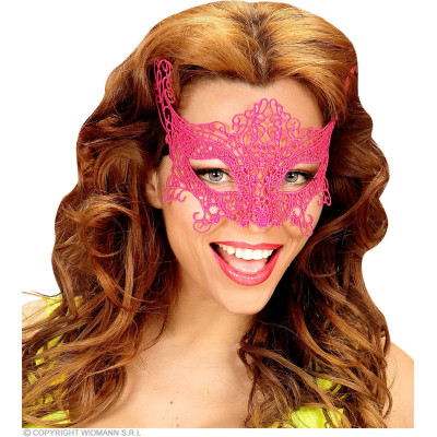 Venetian lace eye mask pink