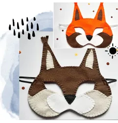 Squirrel mask Ditte – felt carnival costume for children and adults