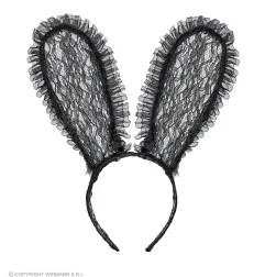 Bunny ears black lace