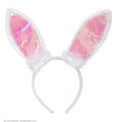 Pink bunny ears with fluff