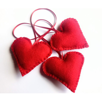 Heart in red ribbon