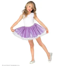 Satin Tutu Skirt for Girls, Lilac/White