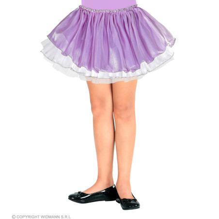 Satīna Tutu svārki meitenēm, ceriņa/balti