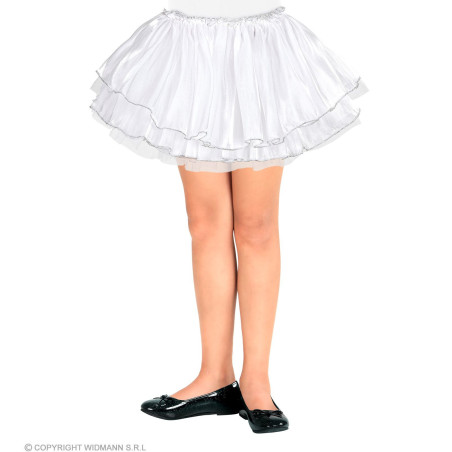 Satīna Tutu svārki meitenēm, balti