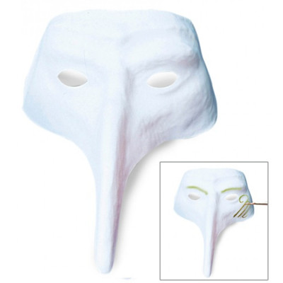 Venetian mask with long nose white