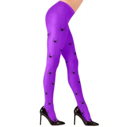 Tights women's 40 den purple with spiders